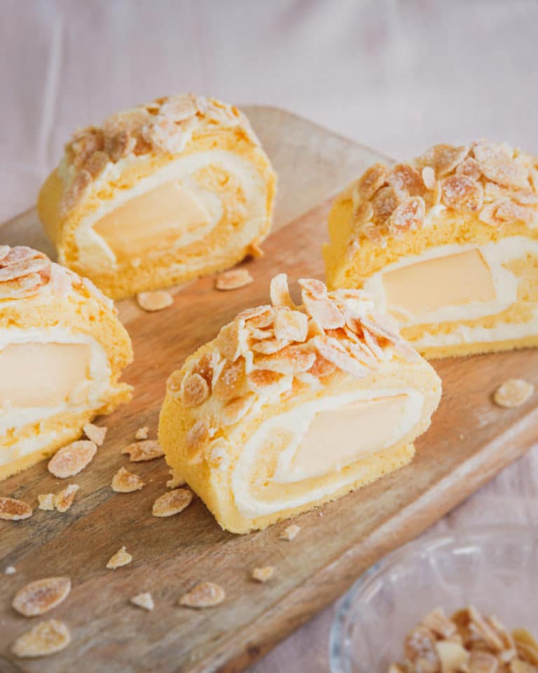 Almond Roll Cake (Swiss Roll) Recipe